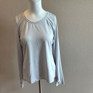 Soybu Fitted Gray Blouse with Full Sleeves size small